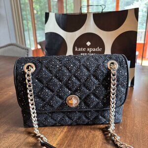 NEW Kate Spade Natalia Medium Flap Sequin Tweed Shoulder Bag Purse